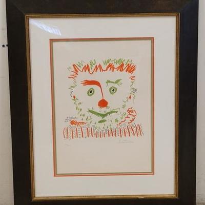 1090	PABLO PICASSO LITHOGRAPH *LE CLOWN*  NUMBER 272/300  PENCIL SIGNED 1968 PUBLISHED YAMET ARTS INC. PRINT MOURLOT OVERALL DIMENSIONS...
