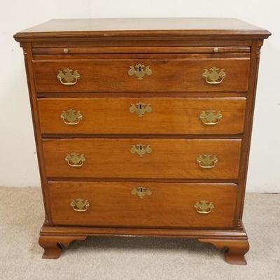 1104	ANTIQUE FOUR DRAWER CHEST HAS GRADUATED DRAWERS & A PULL OUT SURFACE, 37 1/2 IN W, 42 IN H 
