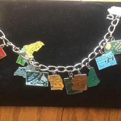 United States Charm Bracelet - Sterling and Silver