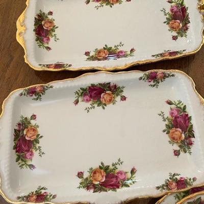 Vintage Royal Albert, Old Country Roses,  Large Sandwich Trays (2)
