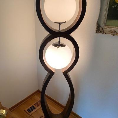 Mid Century Danish Floor Lamp, 2 Globes. 2 Way lighting