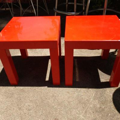 TWO MCM Plastic tables $50