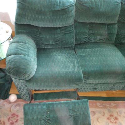 Green Sofa , Recliner  All pieces $150