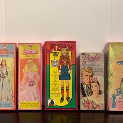 Five Boxes Vintage Paper Dolls