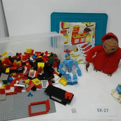 Legos, E.T. Doll, and Paddington Golf Figurine