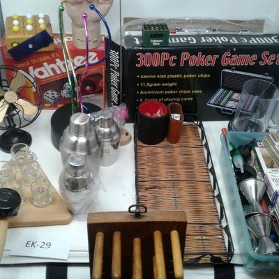 Poker Set, Bar Games, Bar Accessories, and Other Games