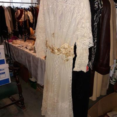 Victorian lace wedding dress.