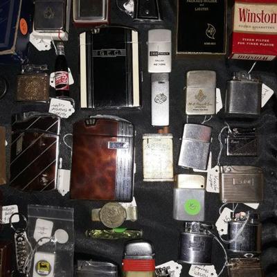 Vintage cigarette lighters.