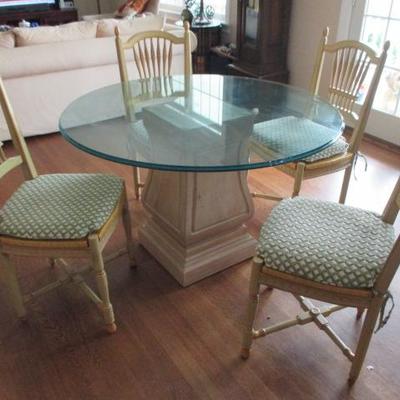 NY Kriss Table Base and 4 chairs (glass not included)