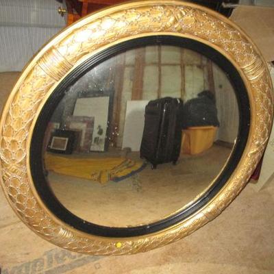 Gold Tones Round Mirror 