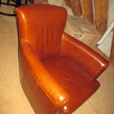 Leather Chair With Ottoman  
