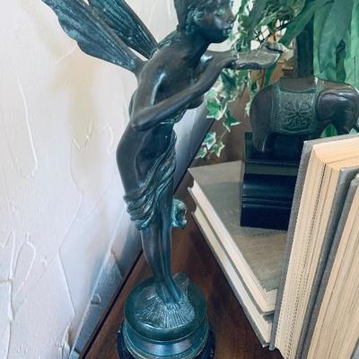 Bronze winged fairy sculpture