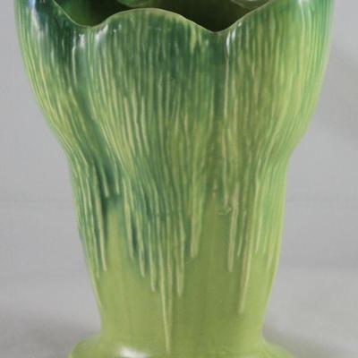 McCoy Item 6083. Vintage  c.1940â€™s Art Pottery Green Vase. 9