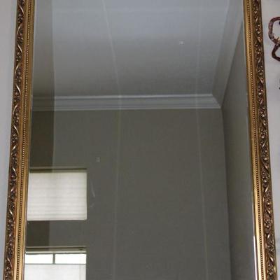 Gold Leaf Framed Wall Mirror (27.5â€ x 39â€)