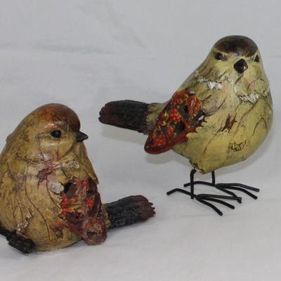 Wood Design Cutout Sparrows with Wire Feet