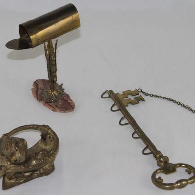 Antique Kissing Couple Door Knocker, Metal Art Mail Box and Solid Brass "Key" Holder