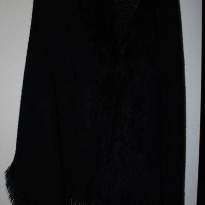 Noelle Black Knit Shawl