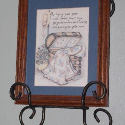 Scroll Metal Plate/Picture Wall Rack Shown with â€œLegacyâ€ Verse Print Matted and Framed (8 x 10)