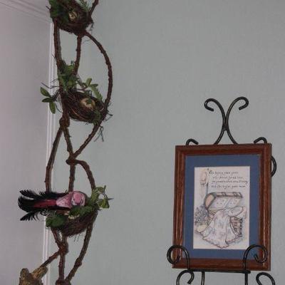Grape Vine Bird Nest Wall Garland ((48â€)Shown with a Black Scroll Metal Plate/Picture Wall Rack and â€œLegacyâ€ Verse Frame Print...