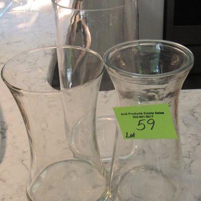 Lot 59 - Three Glass Flower Vase $15.00
