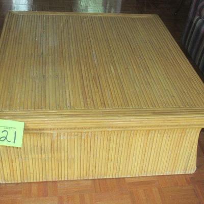 Lot 21 - Mid Century Large Bamboo Coffee Table $340.00