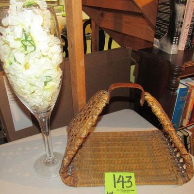 Lot 143 - Basket and Large Glass $45.00