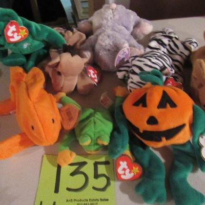 Lot 135 - 8 Ty Bears and Animals - $40.00  