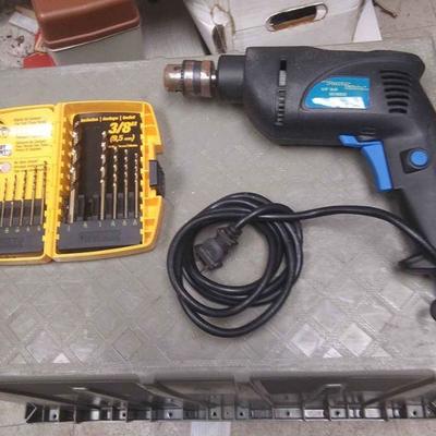 https://www.ebay.com/itm/124234355281	AB0426 $20.00 USED POWER GLIDE. 3/8 INCH ELECTRIC DRILL REVERSIBLE With 13 DEWALT DRILL BITS (5/16...