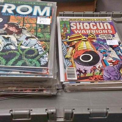 https://www.ebay.com/itm/114200397588	AB0298 MARVEL COMICS BOOK LOT OF 57 46 - ROM 11 - SHOGUN WARRIERS BOX 77 AB0298	 $95 
