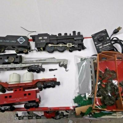 https://www.ebay.com/itm/114273763110	JR3002 USED VINTAGE 1960s S SCALE AMERICAN FLYER TRAIN LOCOMOTIVE, CARS, TRANS	Auction	Starts...