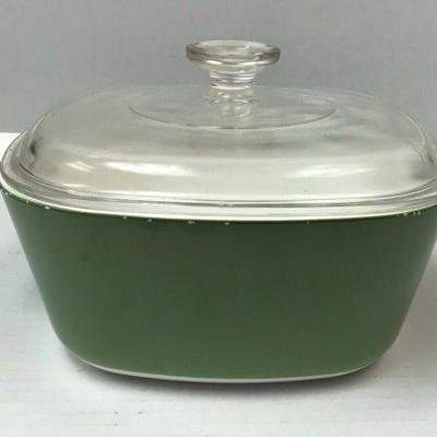 https://www.ebay.com/itm/114280508901	RM0010: VINTAGE 2 1/2 QUART CORNING WARE DISH GREEN WITH LID	 $20.00 
