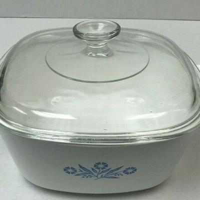 https://www.ebay.com/itm/124239215886	RM0009: VINTAGE 2 1/2 QUART CORNING WARE DISH WHITE AND BLUE CORNFLOWER WITH LID	 $20.00 
