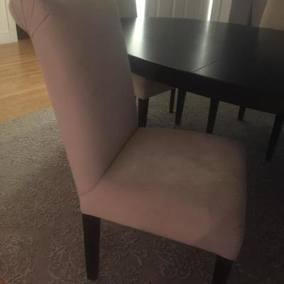 . Six Plush Off White Chairs $150.