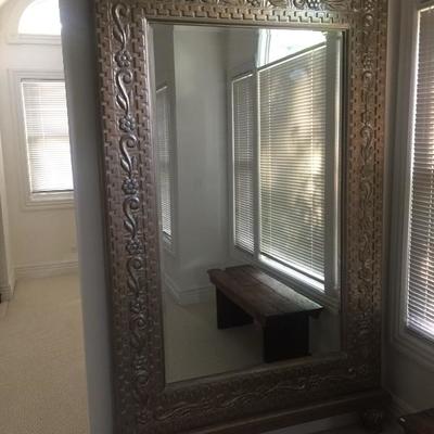 Gorgeous Stand Up Mirror Carved Frame $410