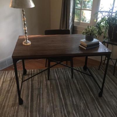 Modern Desk $70, Lucite Lamp (we have 2 matching) $56 per pair, Modern Rug 5' x 7' $48