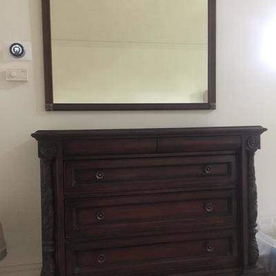 Tommy Bahama Dresser $380, Mirror w/Etched Gold Scrolling $110