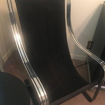 Mid Century Black and Chrome Chair