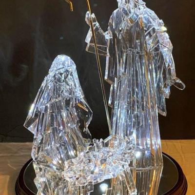 Icy Crystal Illuminated Nativity Scene