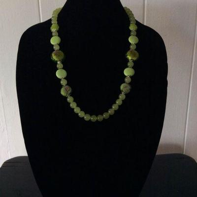 MMC041 Green Jade & Turquoise Necklace #3