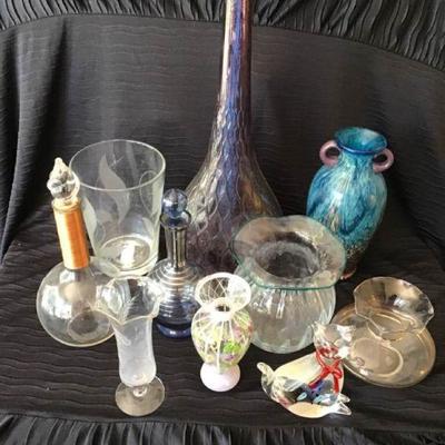 Glass Vases and a Cat
