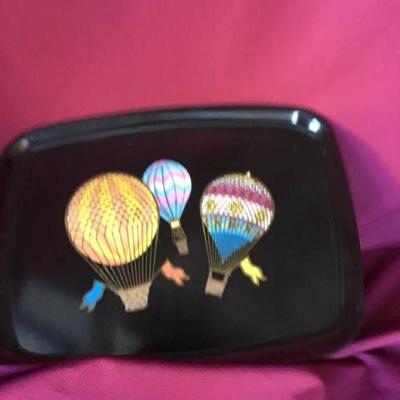 Unique Balloon Infused Couroc Trays by Couroc of Monterey, CA