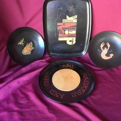 Couroc of Monterey Vintage Tray Set