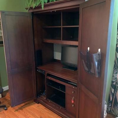Chicory Finish Computer Armoire $375