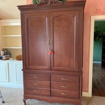 Large 2-Door Wood Armoire $255