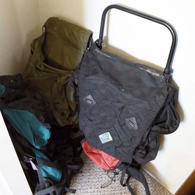 We have hiking backpacks and other camping supplies, 