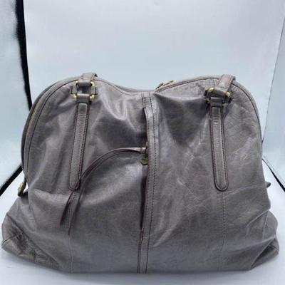 Grey Leather HOBO Handbag