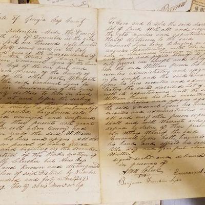 Lot #44  Euharlee/ Cartersville and surrounding area Historical Documents and Land Deeds $250  **reserve price