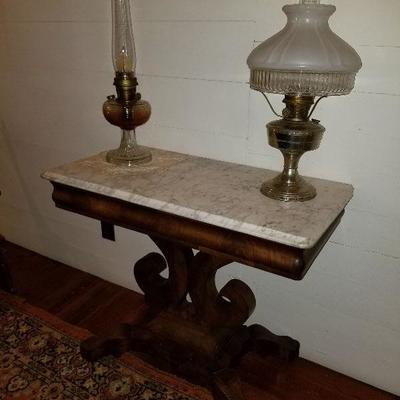 Lot #11  Marble Top Table $150