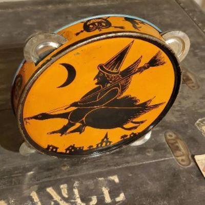 Vintage Halloween tambourine.