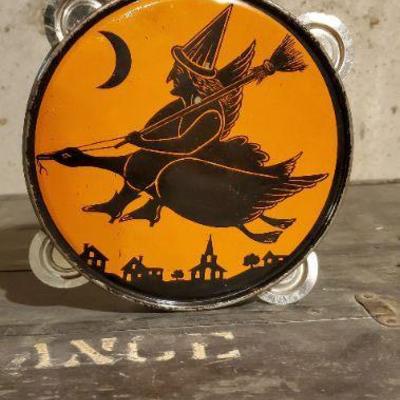 Vintage Halloween tambourine.